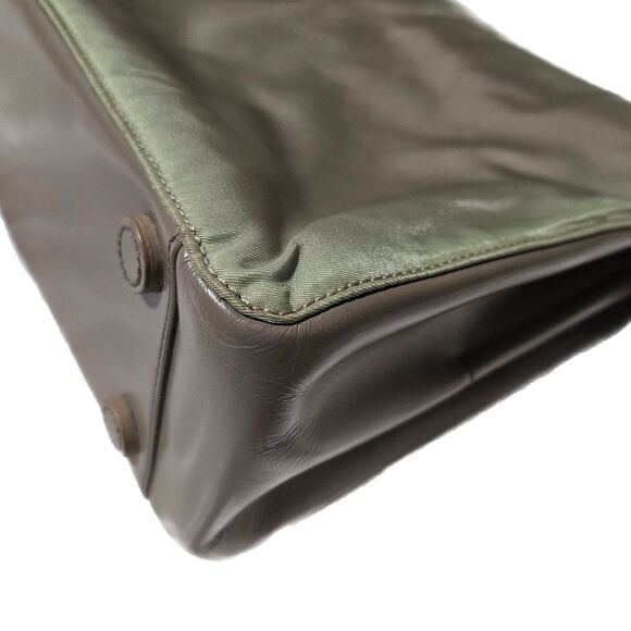 Prada - Iridescent Olive Green & Grey Leather Structured Shoulder Bag VGUC, VTG - Picture 5 of 12